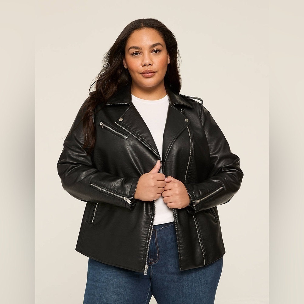 LANE BRYANT | Faux Leather Moto Jacket